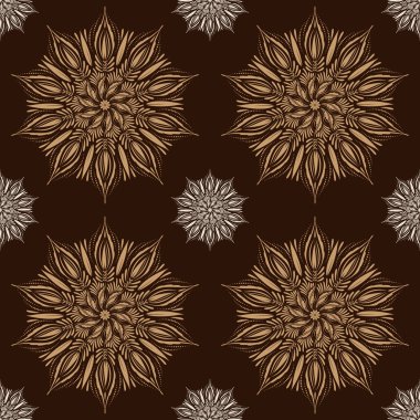 Sorunsuz vektör mandala desen. Hindistan, Tibet, Osmanlı motifleri