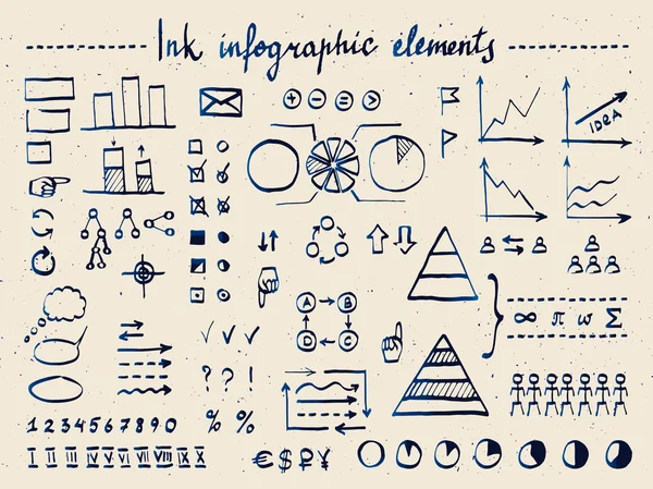 Large set of infographic elements and doodles — Stock Vector