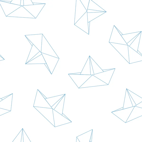 Origami papier boten of schepen patroon. — Stockvector