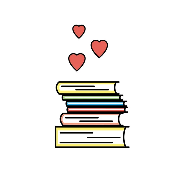 사랑의 아이콘 부호입니다 우리는 도서관 소장품을 상징하는 책들을 합니다 마음의 벡터 그래픽