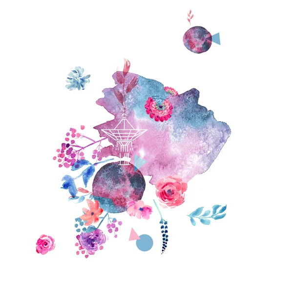 Yazarın suluboya kolaj sanat