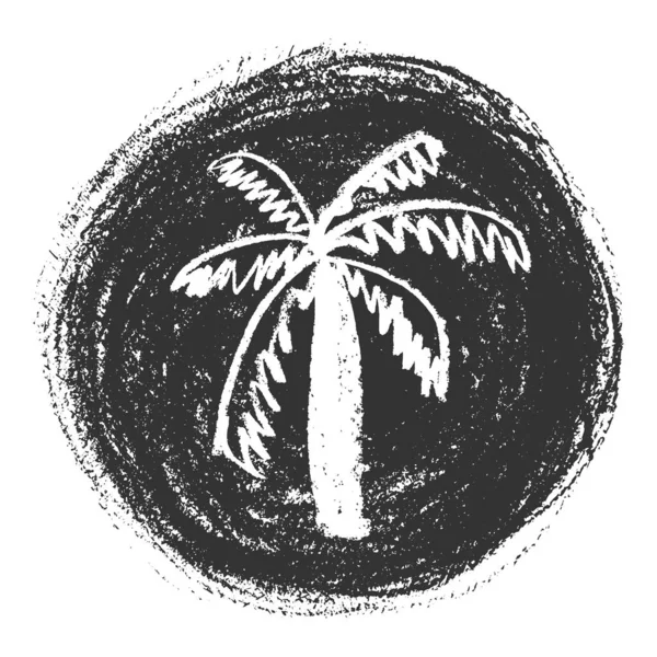 Rysunek Ikony Palmy Dla Marki Czerwonego Oleju Palmowego Etykieta Naturalnych — Wektor stockowy