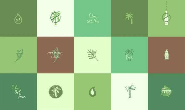 Palmölfreies Symbol Gezeichnet Symbol Palmöl Frei Gezeichnet Isoliert Zeichen Palmöl — Stockvektor