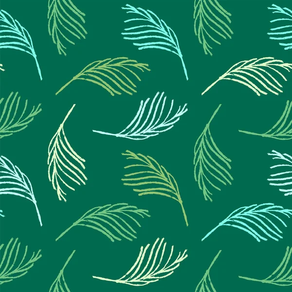 Padrão Folha Verde Sem Costura Fundo Floral Com Ornamento Folhas — Vetor de Stock