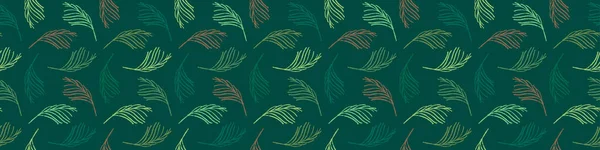 Зеленый Лист Рисунок Бесшовный Цветочный Фон Орнаментом Пальмовых Листьев Векторный — стоковый вектор