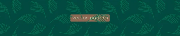 Yeşil Yaprak Izi Pürüzsüz Palmiye Yaprakları Süslemeli Çiçek Arkaplanı Vektörsüz — Stok Vektör