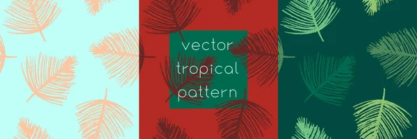 Helles Tropisches Muster Mit Palmblattornamenten Vektor Palmblätter Nahtloses Muster Design — Stockvektor