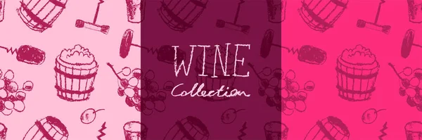 Modèle Vin Sans Couture Coffret Illustration Vinicole Dessins Pour Cave — Image vectorielle