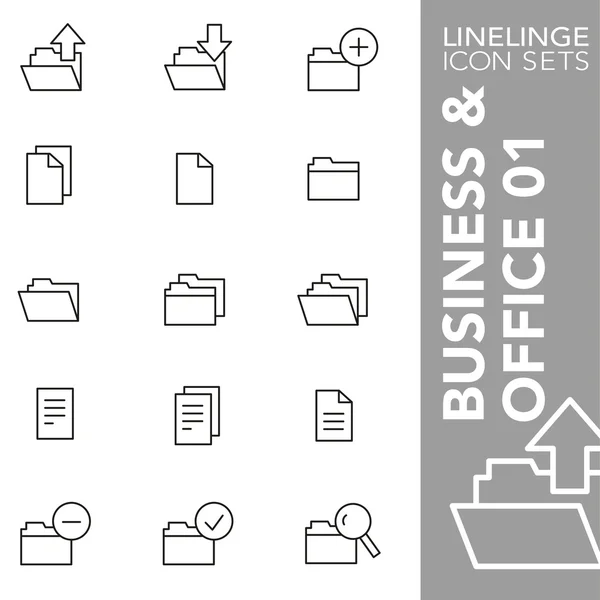 Ensemble d'icônes de course Premium d'affaires, de bureau et commerciales 01. Linelinge, collection moderne de symboles de contour — Image vectorielle