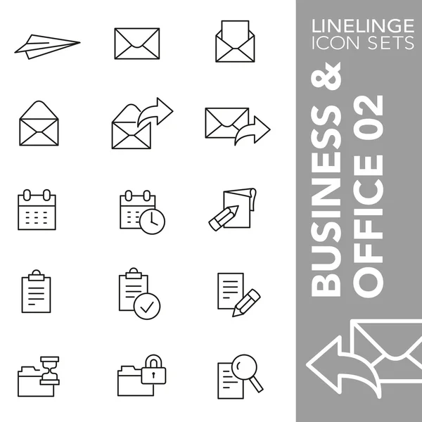 Premium ictus set di icone di business, ufficio e commerciale 02. Linelinge, modernPremium ictus icon set di business, ufficio e commerciale 01. Linelinge, collezione moderna di simboli di contorno collezione di simboli di contorno — Vettoriale Stock