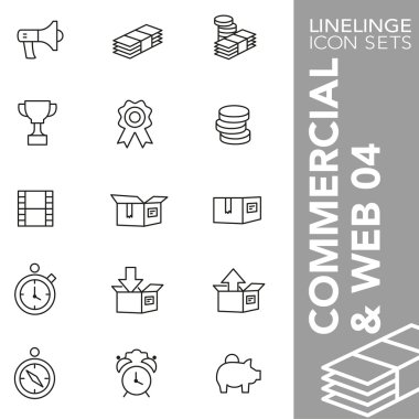 Web sitesi, internet ve ticari 04 Premium vuruş simgesi kümesi. Linelinge, modern anahat sembol koleksiyonu