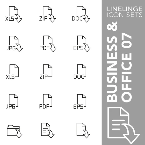 Tynnlinjeikoner av høy kvalitet på filer og mapper, filformat og dokument 07. Linelinge er den beste piktogrampakken som er unik lineær for alle dimensjoner og innretninger. Slagvektor, logo, symbol og nettstedsinnhold . – stockvektor