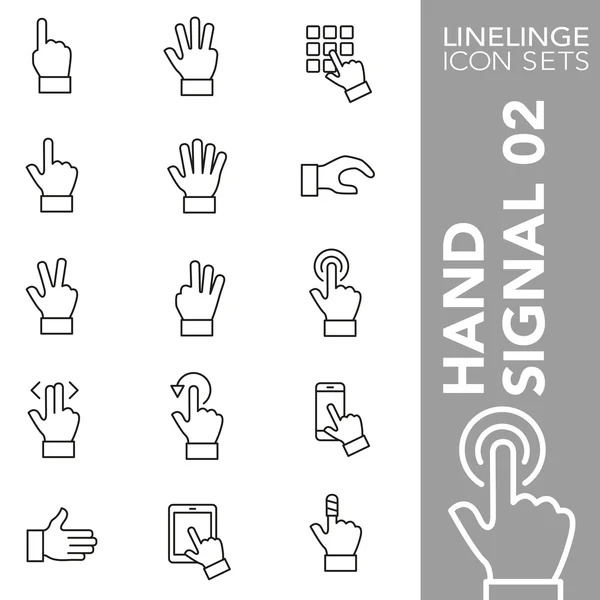 Premium περίγραμμα εικονίδιο χειρονομία, σήμα χεριού, κινητικότητα και το δάχτυλο σύμβολο 02. Linelinge, σύγχρονη συλλογή συμβόλων διάρθρωσης — Διανυσματικό Αρχείο