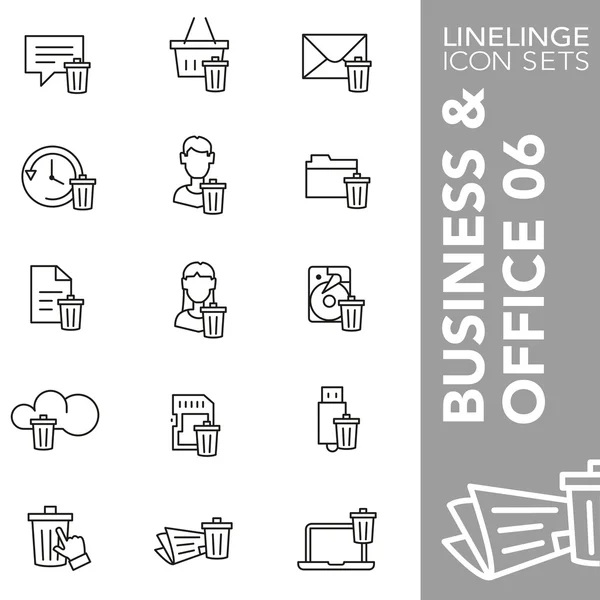 Premium kontur simgesi iş kümesi, verileri silmek, dosyayı silme, ofis ve ticari 06. Linelinge, modern anahat sembol koleksiyonu