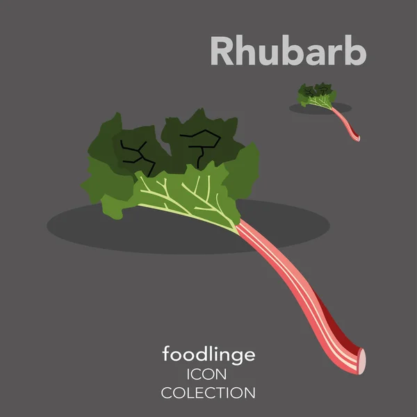 Resimli Rhubarb 'ın taze renkli meyve ikonu. Foodlinge en iyi piktogram paketidir, tüm boyutlar ve cihazlar için eşsiz bir tasarım. Vektör grafik, logo, sembol ve web sitesi içeriği.