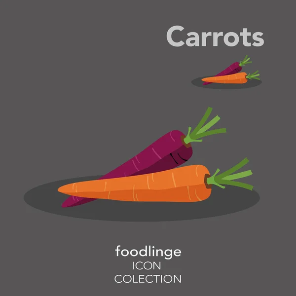 Frisches Farbenfrohes Gemüsesymbol Der Bebilderten Karotten Foodlinge Sind Die Beste Stockvektor