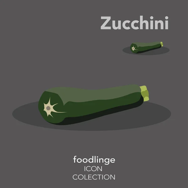 Frische Bunte Gemüse Ikone Der Illustrierten Zucchini Foodlinge Sind Die Stockillustration