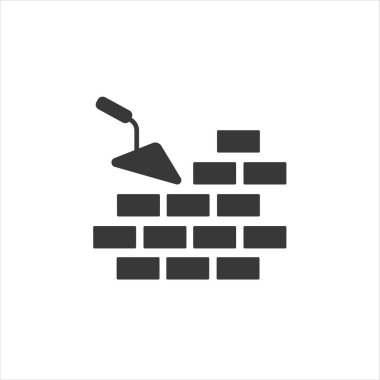 Vector icons brickwork and building trowel modern flat style vector