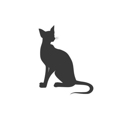Düz stil kedi ikonu. vektör illüstrasyonu