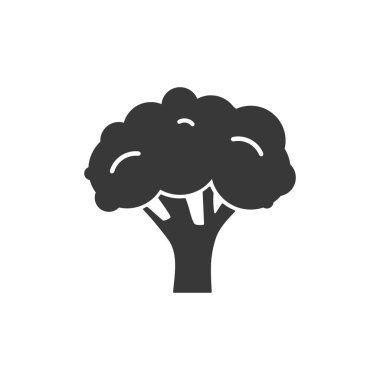 Brokoli simgesi vektörü, düz işaret, beyaz üzerine izole edilmiş katı pictogram, logo 