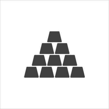 Altın külçelerinin simgesi. Vektör illüstrasyonu modern