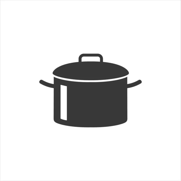 Kookpot of voorraadpot pot vlakke vector icoon voor koken — Stockvector