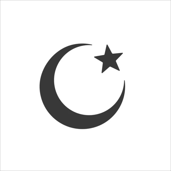 Symbole Islam. Lune et étoile icône isolé fond blanc — Image vectorielle