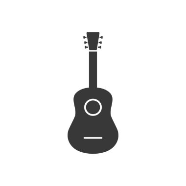 Gitar simgesinin vektör görüntüsü modern düz stil