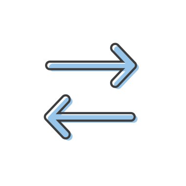 Ok çizgisi simgesi. Vektör illüstrasyonu modern düz biçim