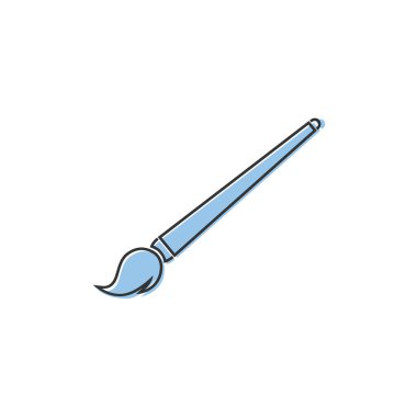 Düz bir fırça izi simgesi. Web sitenizin tasarımı, logosu, uygulaması için sanat sembolü