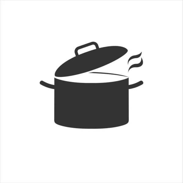 Vaření pot nebo stock pot pot plochý vektor ikona pro vaření — Stockový vektor