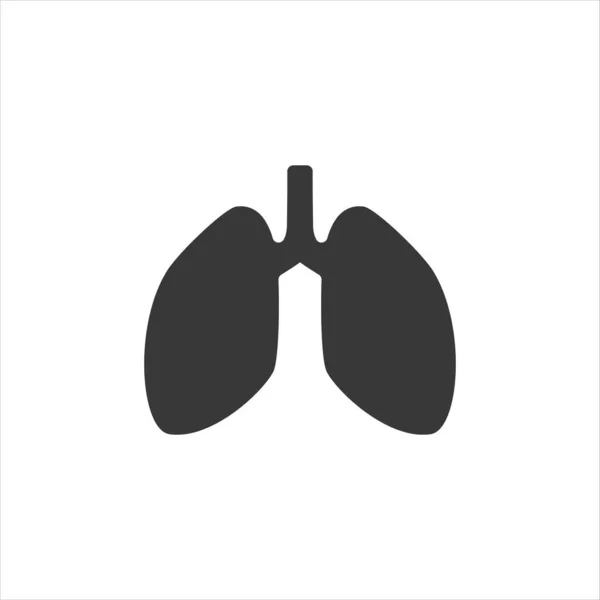 Lungs ikon på hvid. Flad vektorillustration – Stock-vektor