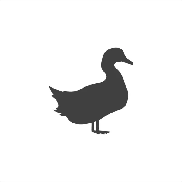 Duck icon flat style. Vector in modern flat style — Stock Vector