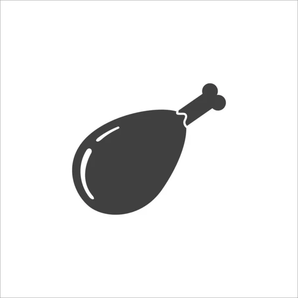Jambe de poulet icône plate. Illustration plate vectorielle moderne — Image vectorielle