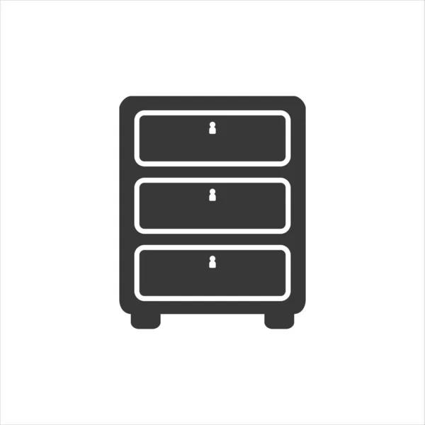 Kabinett, Archiv-Icon-Vektor, gefülltes Flachschild — Stockvektor
