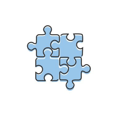 Düz stildeki en iyi yapboz ikonu. Vektör illüstrasyonu