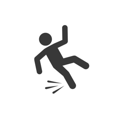 Düşen kişi vektör simgesi beyaz arkaplanda izole edildi