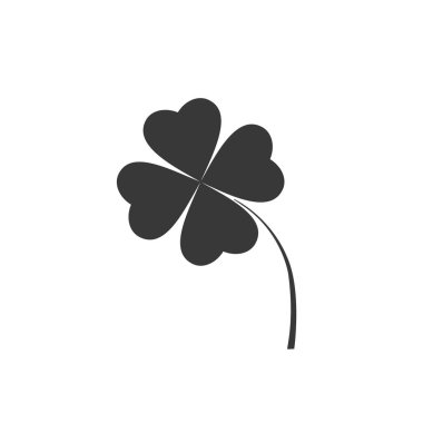 Yaprak yoncası simgesi. Aziz Patrick sembolü. Ekoloji konsepti. Düz tasarım tarzı. Vektör