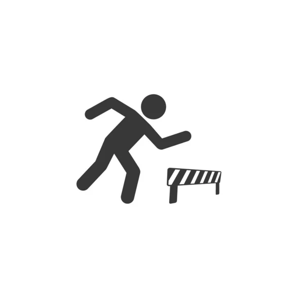 Atleta corriendo obstáculos vector icono — Archivo Imágenes Vectoriales