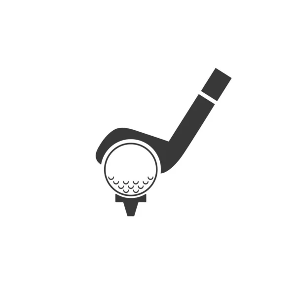 Icono de vector de golf. Señal de bola y club. Símbolo deportivo — Vector de stock