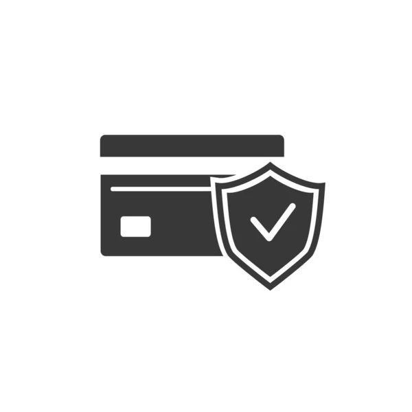 Icono de protección de tarjeta de crédito. Vector — Vector de stock