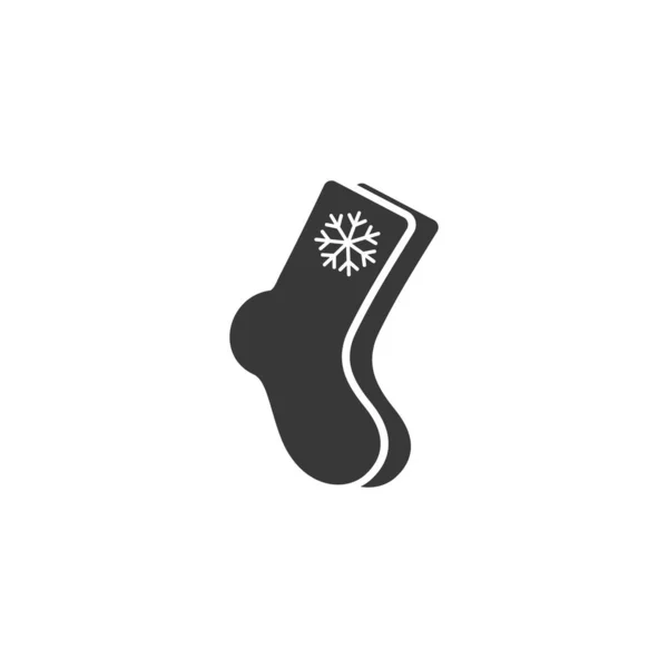 袜子图标。圣诞袜矢量图解现代扁平风格 — 图库矢量图片