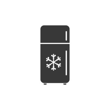 Buzdolabı vektör ikonu. Kahrolası düz tabela tasarımı. Dondurucu sembolü. Lanet simge