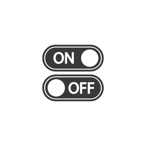 Icono plano On Off Toggle botón de formato vectorial — Archivo Imágenes Vectoriales