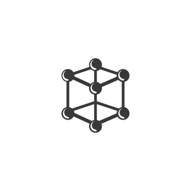 Modern düz simge işaretinde moleküler bileşik vektör