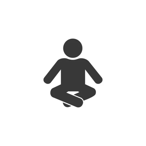 Logo icône yoga humain. Vecteur signe de style plat — Image vectorielle