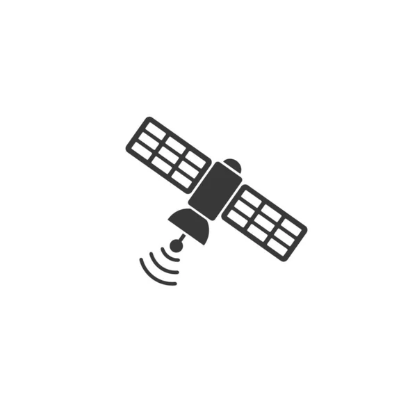 Satelliet icoon in platte stijl. Vectorteken illustratie — Stockvector