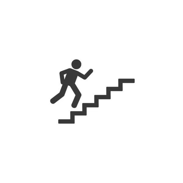 Boven de ladder stickman figuur persoon mensen menselijk pictogram afbeelding pictogram — Stockvector