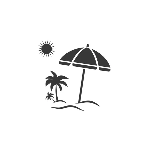 Vetor de ícone de praia de férias e turismo, símbolo de verão — Vetor de Stock