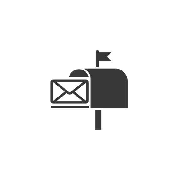 Boîte aux lettres icône isolée vecteur dans le style plat moderne — Image vectorielle